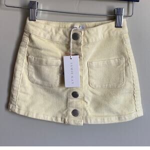 Jamie Kay Yellow Girls Ava Button Down Corduroy Skirt- Size 5y Spring Summer